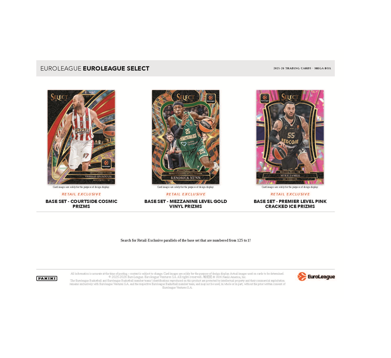 2025-26 Panini Select EuroLeague Basketball Hobby Mega 20-Box Case - Image 2