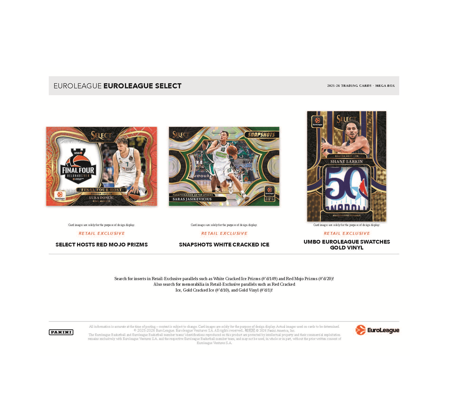 2025-26 Panini Select EuroLeague Basketball Hobby Mega 20-Box Case - Image 3