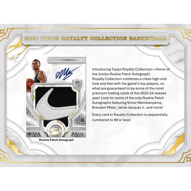 2023/24 Topps Royalty Collection Basketball Hobby 4 Box Case - Image 2
