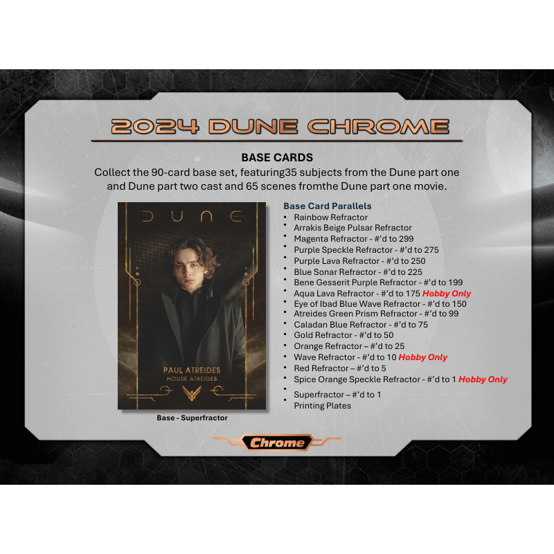 2024 Topps Dune Chrome Hobby 12 Box Case - Image 4