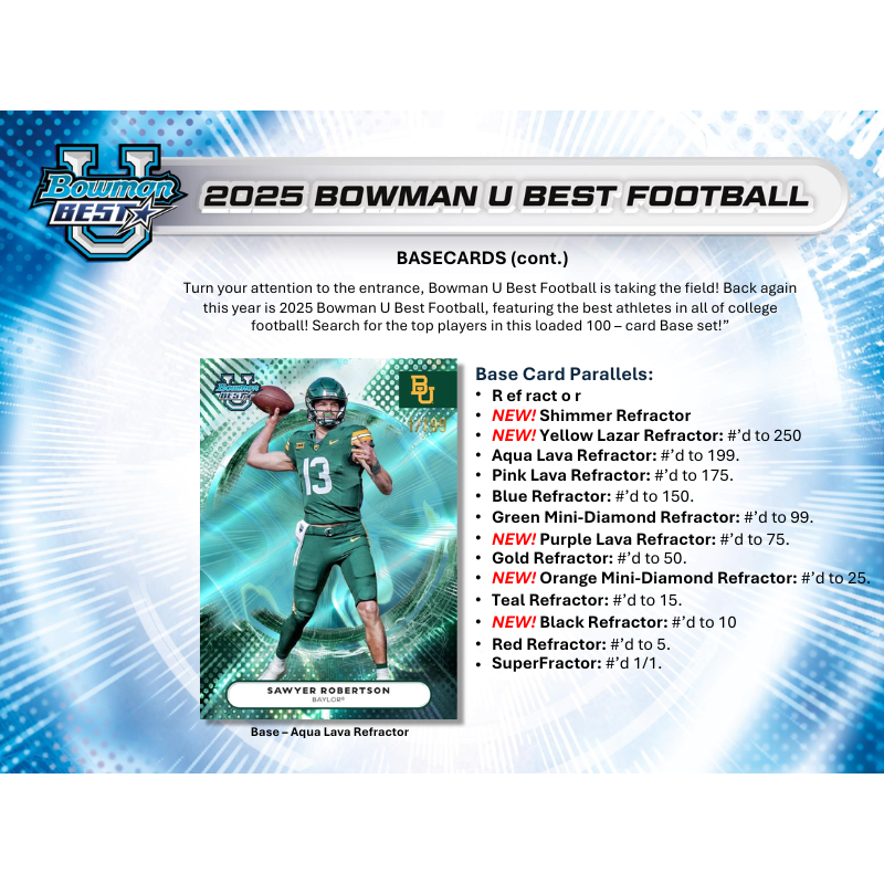 2025 Bowman University Best Football Hobby Box - Image 2