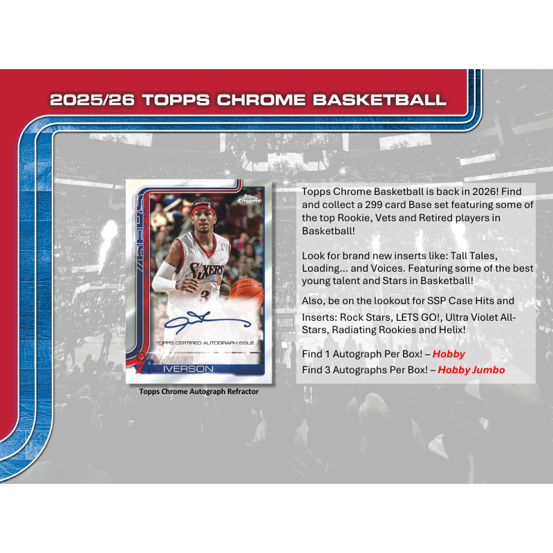 2025/26 Topps Chrome Basketball Jumbo 8 Box Case - Image 2